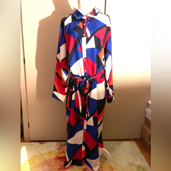 Lauren Ralph Lauren Multicolor Abstract Long Sleeve Dress - Picture 3 of 10